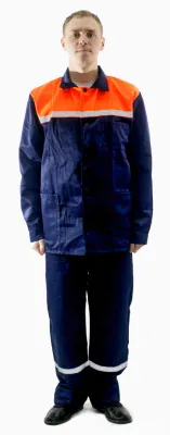 Костюм "Рабочий-2" п/к (тёмно-синий/оранжевый, р.60-62, рост 182-188)