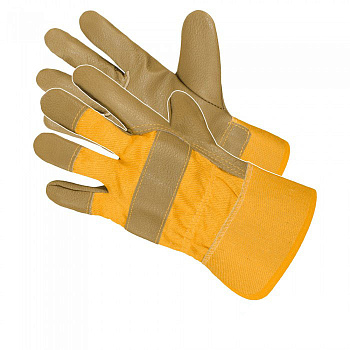 Перчатки кожаные комбинированные тканью RLZ от мин. рисков