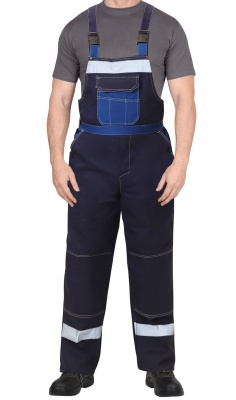 Полукомбинезон х/б "Гранд" (тёмно-синий/василёк, р.56-58, рост 170-176)