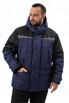Куртка утеплённая "Комфорт Люкс" синий+чёрная дюспо СОП ТнЗМим-2 КУР571.10